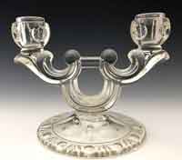 Indiana Glass Two-Light Candlestick - Unknown Pattern Number