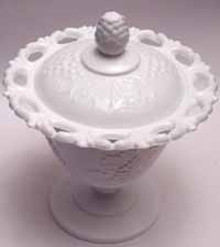 Indiana Harvest Covered Compote with Lace Edge