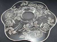 Indiana #1014 Salver w/ National Silver Deposit Ware "Roses" Overlay