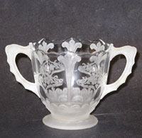 Indiana # 607 Sugar Bowl with Frosted and Etched Decoration