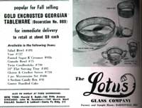 Lotus Glass Company # 889 Georgian Gold Etch