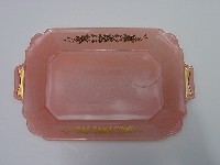 Indiana Pink Enamel Decoration with Gold Floral Highlights.