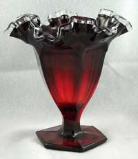 Fenton Ruby Silver Crest  # 835 Vase