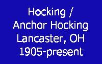 Hocking / Anchor Hocking Company History