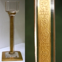 Unknown Square Candlestick w/ Gold Decoration