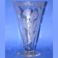 Unknown Footed Vase w/ Lotus Japanese Tulip Etch