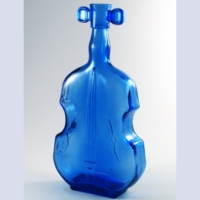 Unknown Cobalt Violin Vase / Bottle