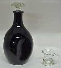 Unknown Pinch Decanter and handled shot glass