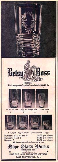 Hope Glass Works Betsy Ross Design