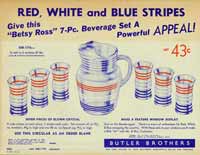 Butler Bros. Ad  'Red, White & Blue Stripes'