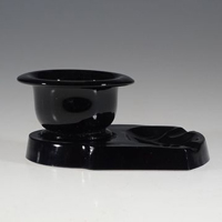 Unknown Black Ashtray w/ Small Cup