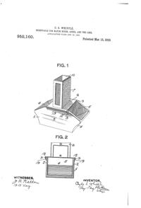 Heisey # 352 Flat Panel Ash Tray Patent  952160-1