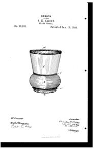 Heisey #1225 Plain Band Sugar Design Patent D 28181-1