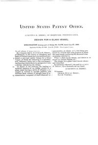 Heisey # 305 Punty & Diamond Point Jug Design Patent D 31078-2