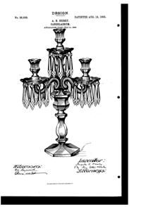 Heisey # 300 Old Williamsburg Candelabrum Design Patent D 36500-1