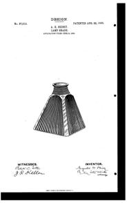 Heisey Light Fixture Shade Design Patent D 37513-1