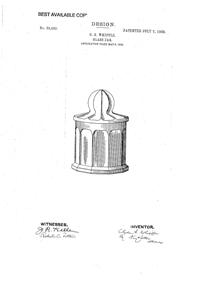 Heisey # 352 Flat Panel Jar Design Patent D 39403-1