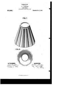 Heisey Light Fixture Shade Design Patent D 40282-1