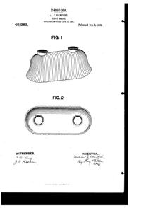 Heisey Light Fixture Shade Design Patent D 40283-1