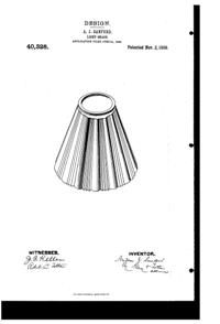Heisey Light Fixture Shade Design Patent D 40328-1