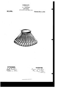 Heisey Light Fixture Shade Design Patent D 40335-1