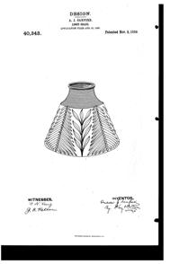 Heisey Light Fixture Shade Design Patent D 40343-1