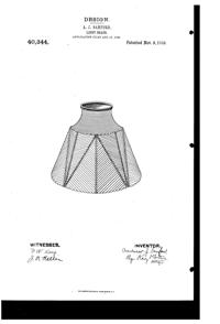Heisey Light Fixture Shade Design Patent D 40344-1