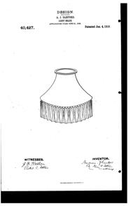 Heisey Light Fixture Shade Design Patent D 40427-1