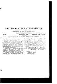 Heisey Light Fixture Shade Design Patent D 40427-2