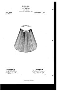 Heisey Light Fixture Shade Design Patent D 40479-1