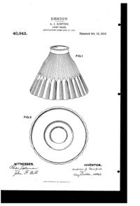 Heisey Light Fixture Shade Design Patent D 40943-1