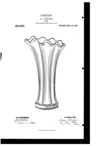 Heisey # 436 Swung Vase Design Patent D 42648-1