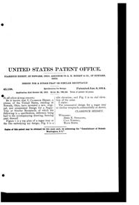 Heisey # 355 Quator Sugar Design Patent D 45138-2