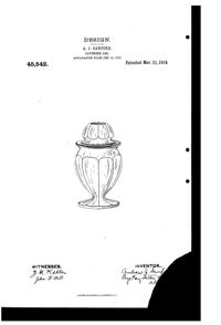 Heisey # 358 Jar Design Patent D 45542-1