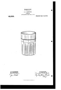 Heisey # 187 & # 189 Tumbler Design Patent D 45605-1