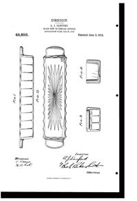 Heisey # 394 Narrow Flute Dish Design Patent D 45893-1