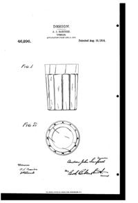 Heisey # 602 Colonial Tumbler Design Patent D 46296-1