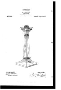 Heisey #  21 Aristocrat Electro-Portable Candlestick Design Patent D 46319-1