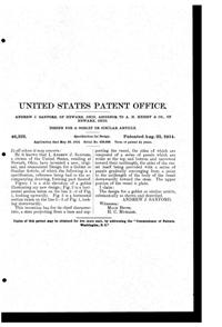 Heisey # 394 Narrow Flute Goblet Design Patent D 46322-2
