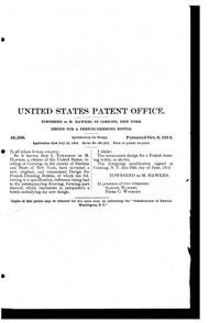 Heisey #5031 Oil & Vinegar Bottle Design Patent D 46500-2