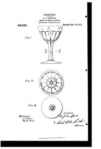 Heisey # 394 Narrow Flute Goblet Design Patent D 46643-1