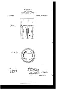 Heisey # 394 Narrow Flute Tumbler Design Patent D 46646-1
