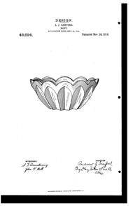 Heisey # 470 Intercepted Flute Variant Bowl Design Patent D 46694-1