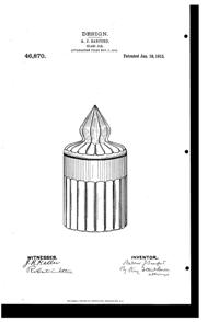 Heisey # 602 Colonial & # 602½ Colonial Jar Design Patent D 46870-1