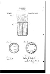 Heisey # 602 Colonial Tumbler Design Patent D 47527-1
