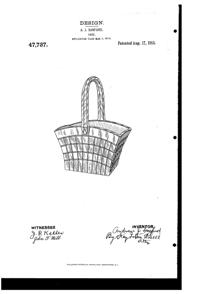 Heisey #1425 Victorian Basket Design Patent D 47737-1