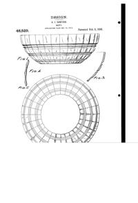 Heisey # 451 Cross Lined Flute Bowl Design Patent D 48529-1