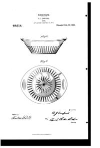 Heisey # 473 Narrow Flute w/Rim Bowl Design Patent D 48614-1