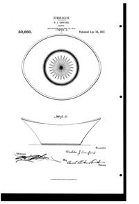 Heisey #1186 Yeoman Bowl Design Patent D 50666-1