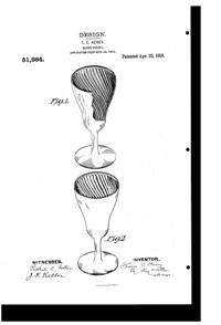Heisey # 438 Spiral Optic Goblet Design Patent D 51984-1